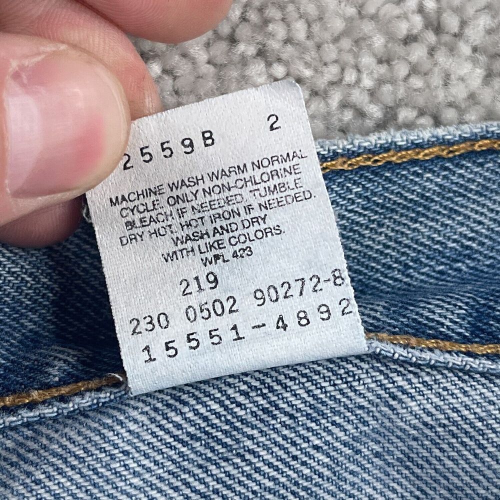 VINTAGE Levis Jeans Womens 14 Long Blue 550 Relaxed Tapered Leg American Denim - Picture 4 of 12